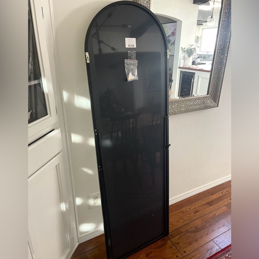NEW West Elm Full Length Arched Black Framed Boho Floor / Wall Mirror 65" x 24" - Picture 10 of 12